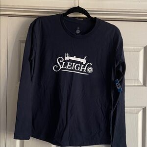 NWT Small Sleigh Navy Long Sleeve Club Pilates Shirt